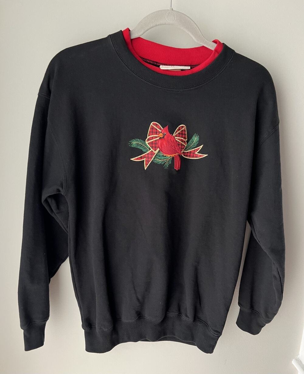 Vintage 90s M&C Sportswear Cardinal Christmas Sweatshirt Womens S Grandmacore